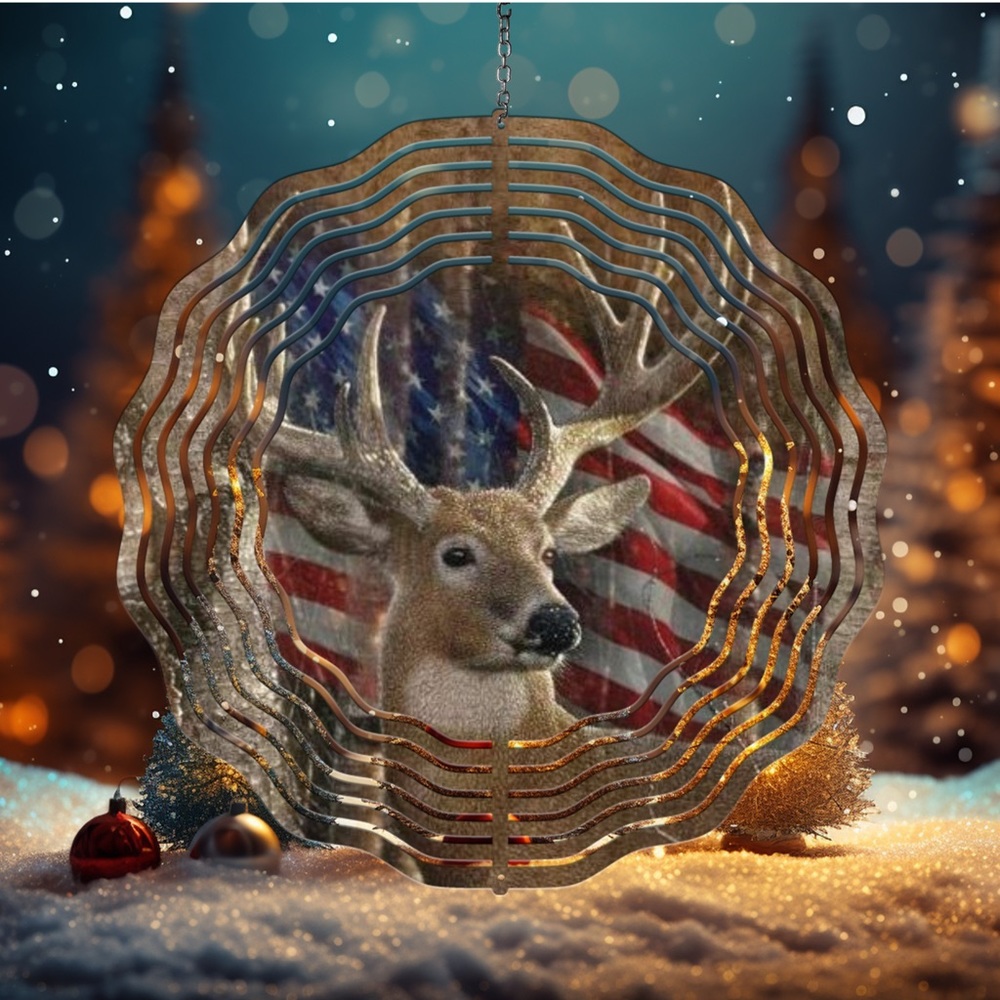 Handcrafted 8in buck wind spinner